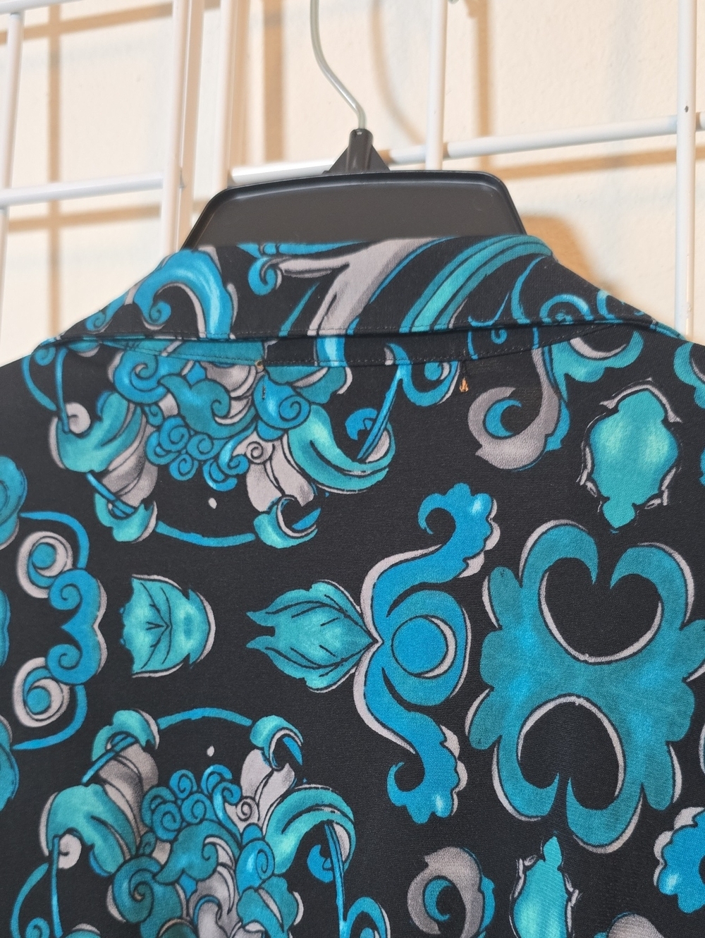 Ellen Tracy Boho Black & Teal Patterned Wrap Midi Dress Size XL NWT - Picture 15 of 16